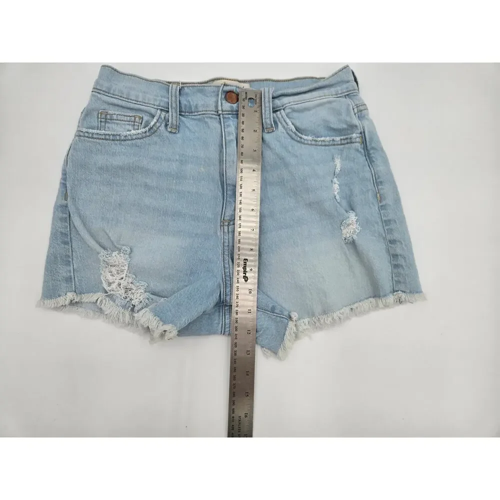 Universal Thread Highest Rise Shortie Womens 2R Light Wash Denim Shorts - Picture 6 of 10